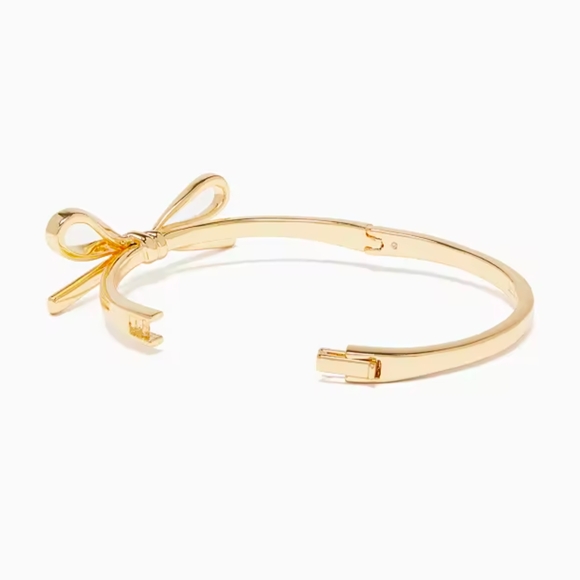 NWT KATE SPADE Skinny Mini Bow Bangle Bracelet Gold - Picture 2 of 6